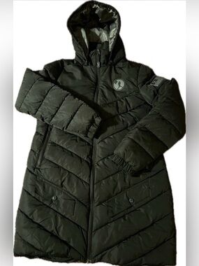 Baseballism womens puffer baseball flagman logo coat discontinued sz med